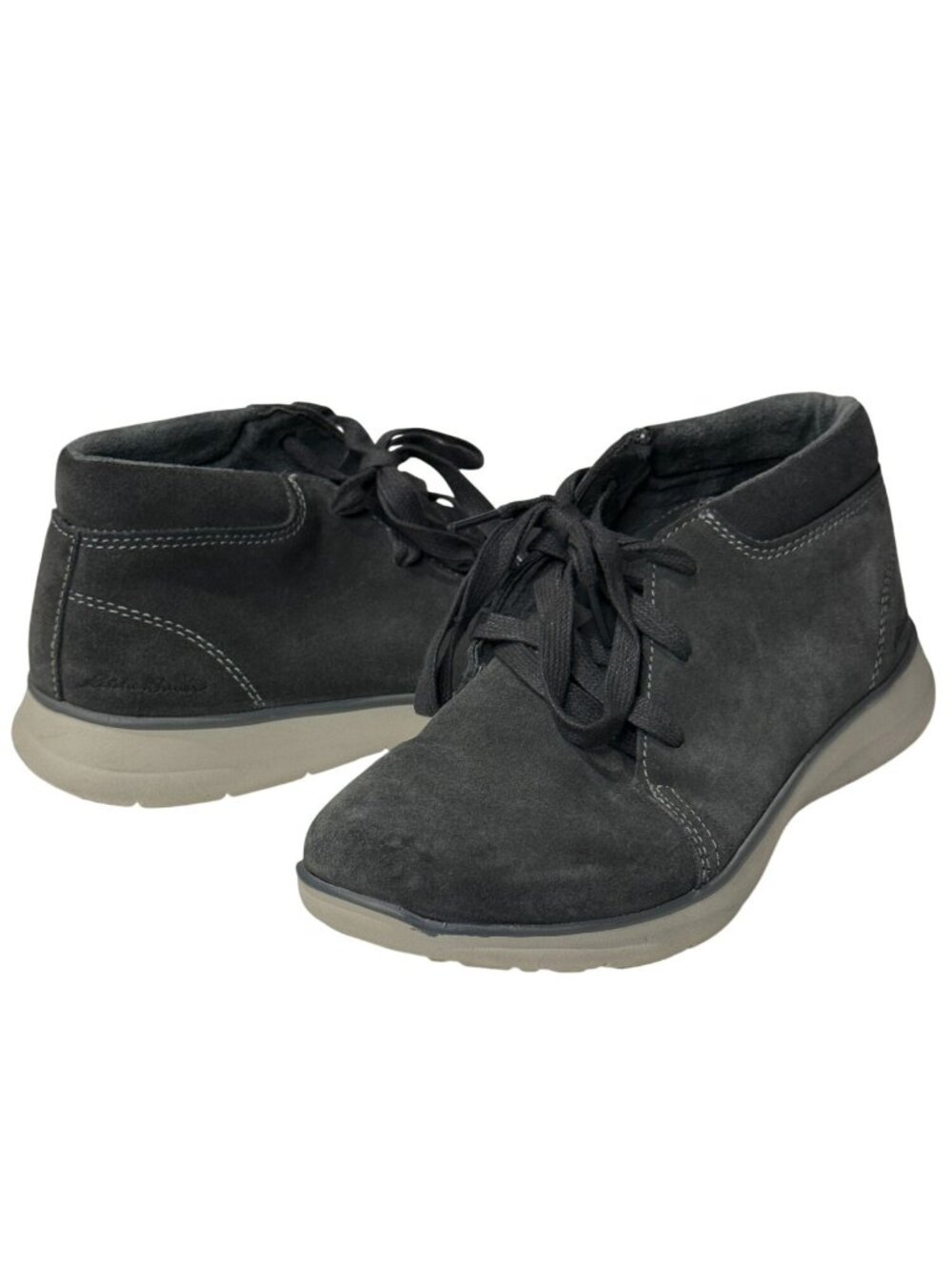 Eddie Bauer Mens 8 Gray Suede Lace Up Ankle Boots Casual Walking Shoes